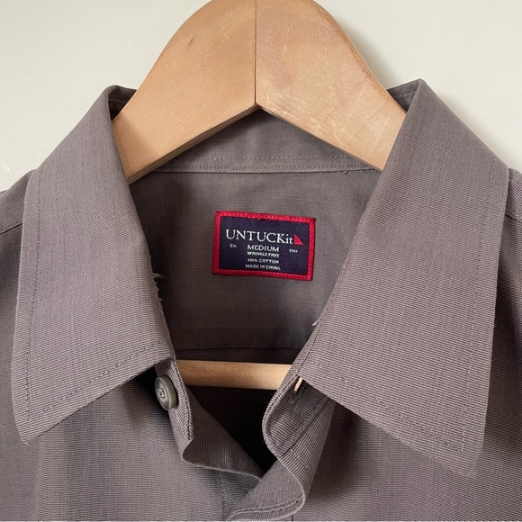 UNTuckit Wrinkle-Free Sangiovese Shirt Grey Size Medium - Picture 5 of 10